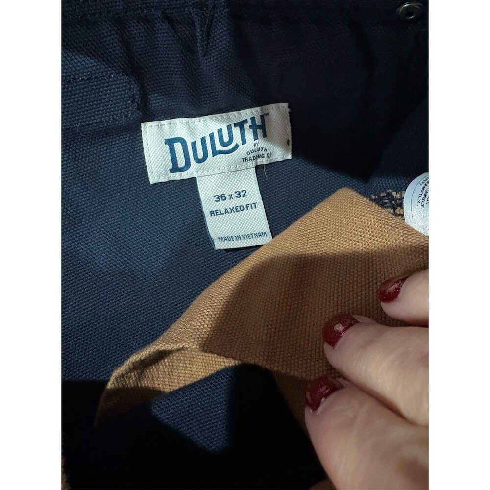 Duluth Trading Co Men's Fire Hose Cargo Work Pants Navy Relaxed 36x32 EUC - Picture 8 of 10